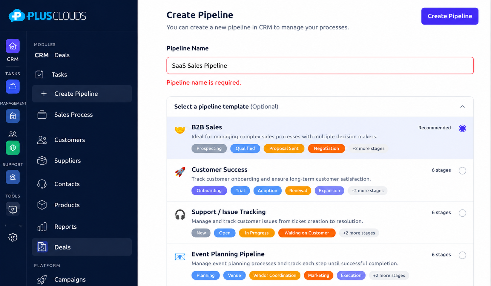 Nieuwe pipeline instellen