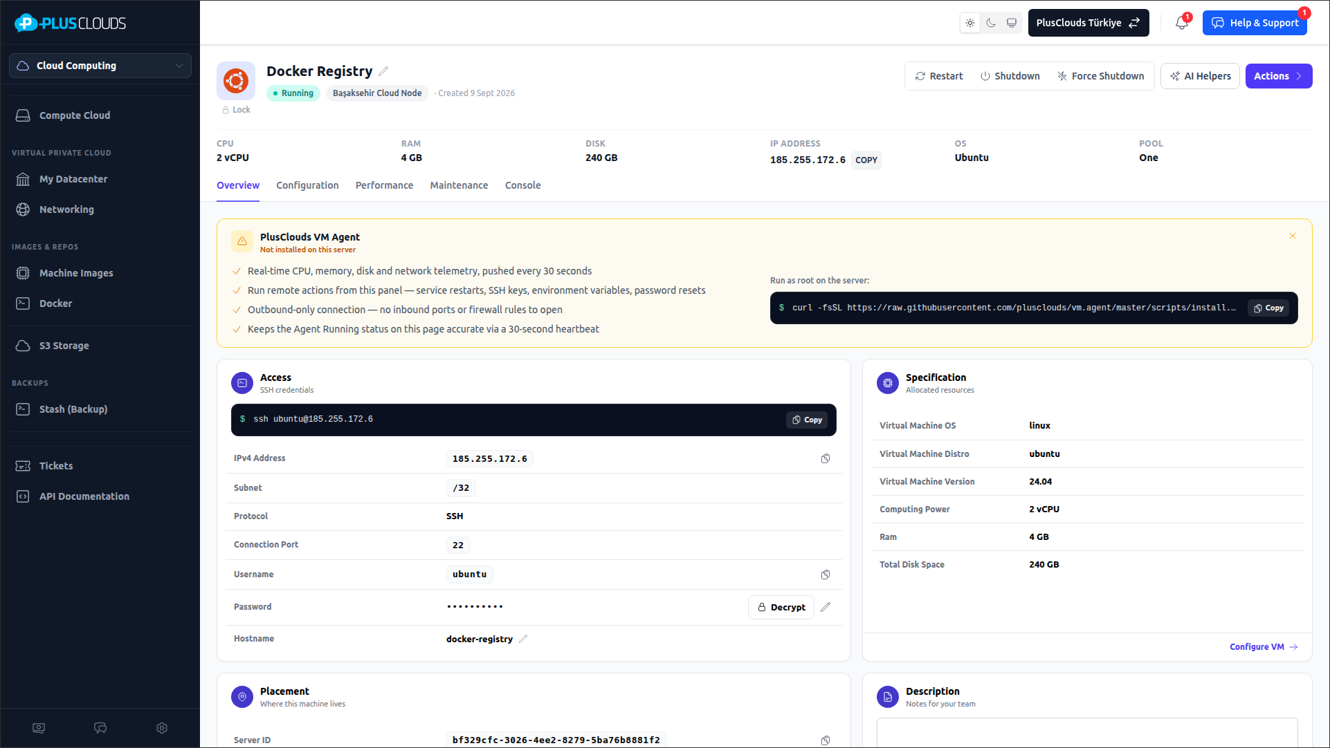 PlusClouds cloudinfrastructuur-dashboard